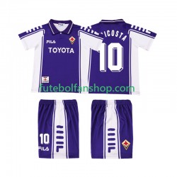 Camisola Principal ACF Fiorentina RUI COSTA 10 Retro 1999 2000 Manga Curta ,Criança