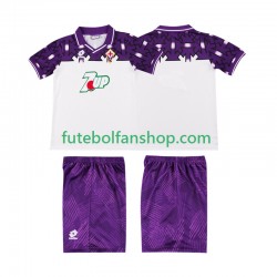 Camisola Alternativo ACF Fiorentina Retro 1992 1993 Manga Curta ,Criança