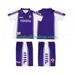 Camisola Principal ACF Fiorentina Retro 1999 2000 Manga Curta ,Criança
