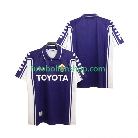 Camisola Principal ACF Fiorentina Retro 1999 2000 Manga Curta ,Homem