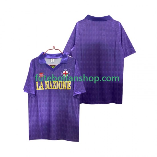 Camisola Principal ACF Fiorentina Retro 1989 1990 Manga Curta ,Homem