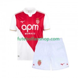 Camisola Principal AS Monaco Época 2025/2026 Manga Curta ,Criança