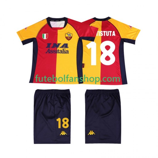 Camisola Principal AS Roma BATISTUTA 18 Retro 2001 Manga Curta ,Criança Camisola Principal AS Roma BATISTUTA 18 Retro 2001 Manga Curta ,Criança
