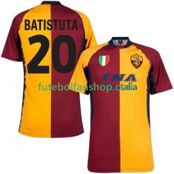 Camisola Principal AS Roma Batistuta 20 Retro 2000 2001 Manga Curta ,Homem