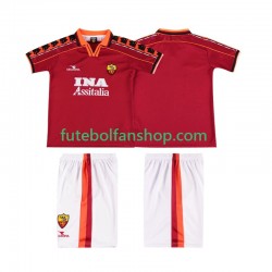 Camisola Principal AS Roma Retro 1998 1999 Manga Curta ,Criança