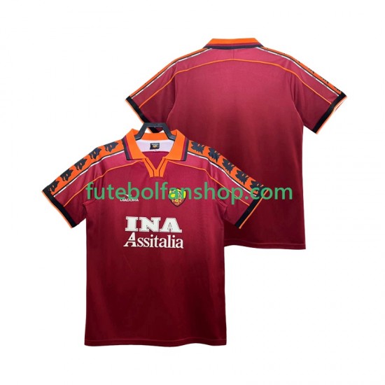 Camisola Principal AS Roma Retro 1998 1999 Manga Curta ,Homem