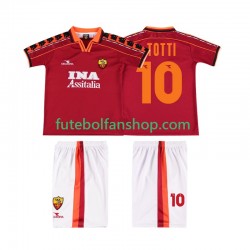 Camisola Principal AS Roma TOTTI 10 Retro 1998 1999 Manga Curta ,Criança