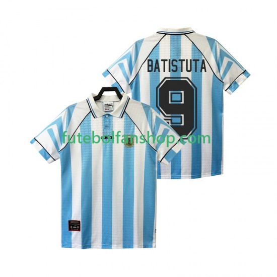 Camisola Principal Seleção Argentina BATISTUTA 9 Retro 1996 1997 Manga Curta ,Homem Camisola Principal Seleção Argentina BATISTUTA 9 Retro 1996 1997 Manga Curta ,Homem