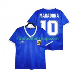 Camisola Alternativo Seleção Argentina MARADONA 10 Retro 1986 Manga Curta ,Homem