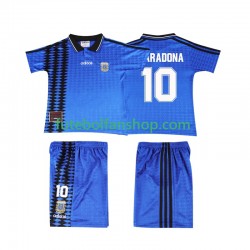 Camisola Alternativo Seleção Argentina MARADONA 10 Retro 1994 Manga Curta ,Criança