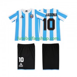 Camisola Principal Seleção Argentina MARADONA 10 Retro 1986 Manga Curta ,Criança