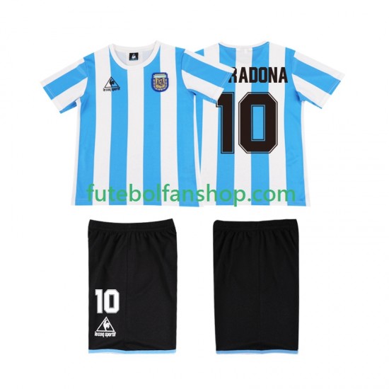 Camisola Principal Seleção Argentina MARADONA 10 Retro 1986 Manga Curta ,Criança Camisola Principal Seleção Argentina MARADONA 10 Retro 1986 Manga Curta ,Criança