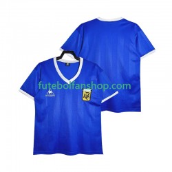 Camisola Alternativo Seleção Argentina Retro 1986 Manga Curta ,Homem