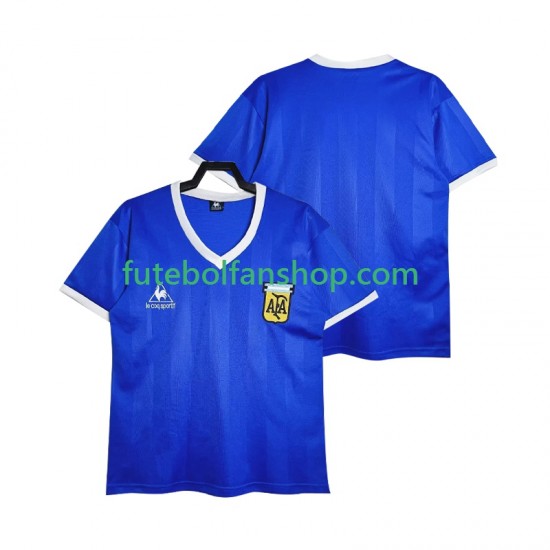 Camisola Alternativo Seleção Argentina Retro 1986 Manga Curta ,Homem