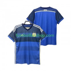 Camisola Alternativo Seleção Argentina Retro 2014 Manga Curta ,Homem