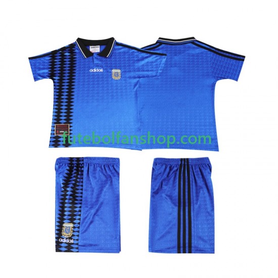 Camisola Alternativo Seleção Argentina Retro 1994 Manga Curta ,Criança