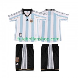 Camisola Principal Seleção Argentina Retro 1998 Manga Curta ,Criança