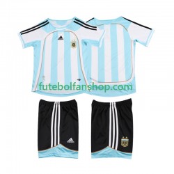 Camisola Principal Seleção Argentina Retro 2006 2007 Manga Curta ,Criança