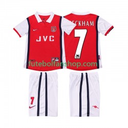 Camisola Principal Arsenal BECKHAM 7 Retro 1998 1999 Manga Curta ,Criança