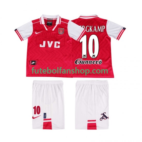 Camisola Principal Arsenal BERGKAMP 10 Retro 1996 1997 Manga Curta ,Criança