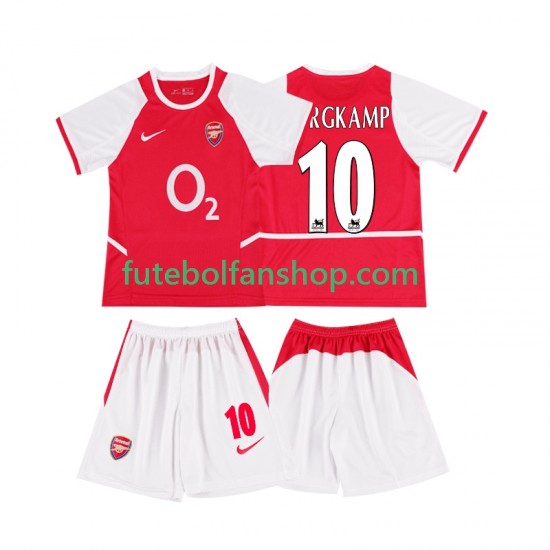 Camisola Principal Arsenal BERGKAMP 10 Retro 2002 2003 Manga Curta ,Criança