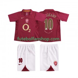 Camisola Principal Arsenal BERGKAMP 10 Retro 2005 2006 Manga Curta ,Criança