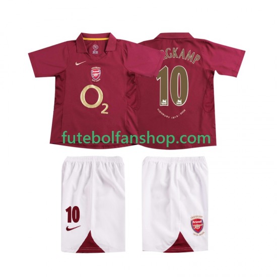 Camisola Principal Arsenal BERGKAMP 10 Retro 2005 2006 Manga Curta ,Criança