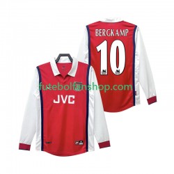 Camisola Principal Arsenal BERGKAMP 10 Retro 1998 1999 Manga Comprida ,Homem