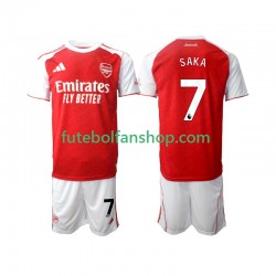 Camisola Principal Arsenal Bukayo Saka 7 Época 2025/2026 Manga Curta ,Criança