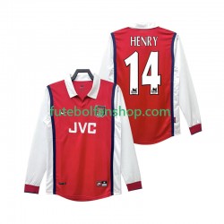 Camisola Principal Arsenal Henry 14 Retro 1998 1999 Manga Comprida ,Homem