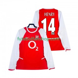 Camisola Principal Arsenal Henry 14 Retro 2002 2003 Manga Comprida ,Homem