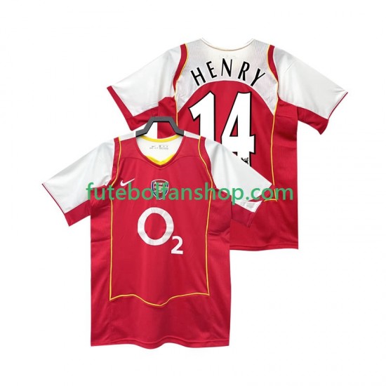 Camisola Principal Arsenal Henry 14 Retro 2004 2005 Manga Curta ,Homem