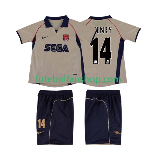 Camisola Alternativo Arsenal Thierry Henry 14 Retro 2001 2002 Manga Curta ,Criança