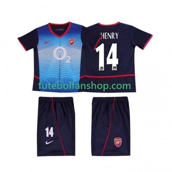 Camisola Alternativo Arsenal Thierry Henry 14 Retro 2002 2004 Manga Curta ,Criança