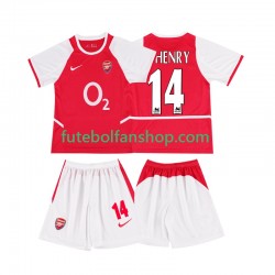 Camisola Principal Arsenal Thierry Henry 14 Retro 2002 2003 Manga Curta ,Criança