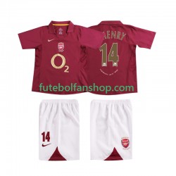 Camisola Principal Arsenal Thierry Henry 14 Retro 2005 2006 Manga Curta ,Criança