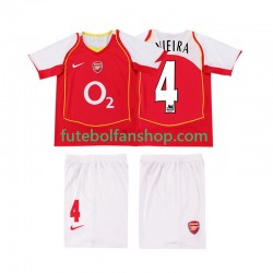 Camisola Principal Arsenal VIEIRA 4 Retro 2004 2005 Manga Curta ,Criança