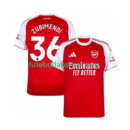 Camisola Principal Arsenal Zubimendi 36 Época 2025/2026 Manga Curta ,Homem