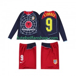 Camisola Alternativo Atlético Madrid F TORRES 9 Retro 2004 2005 Manga Comprida ,Criança