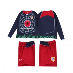 Camisola Alternativo Atlético Madrid Retro 2004 2005 Manga Comprida ,Criança