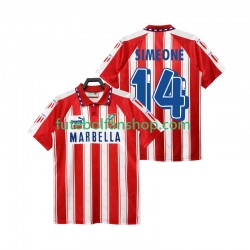 Camisola Principal Atlético Madrid SIMEONE 14 Retro 1994 1995 Manga Curta ,Homem