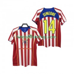 Camisola Principal Atlético Madrid SIMEONE 14 Retro 2004 2005 Manga Curta ,Homem