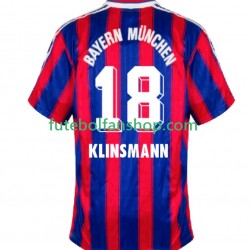 Camisola Principal Bayern de Munique Klinsmann 18 Retro 1995 1997 Manga Curta ,Homem