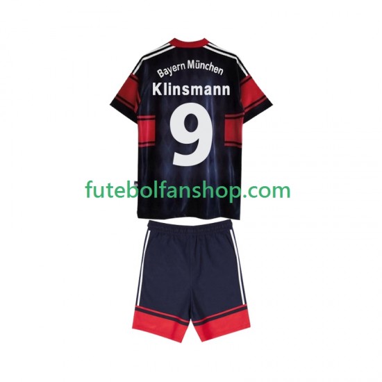 Camisola Principal Bayern de Munique Klinsmann 9 Retro 1997 1999 Manga Curta ,Criança