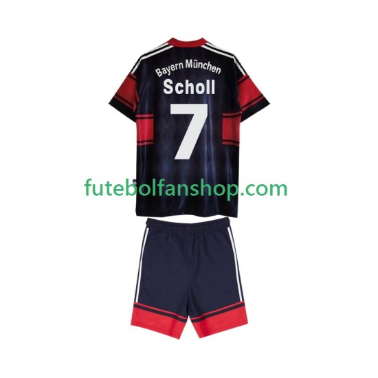 Camisola Principal Bayern de Munique Scholl 7 Retro 1997 1999 Manga Curta ,Criança