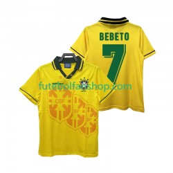 Camisola Principal Seleção Brasileira BEBETO 7 Retro 1994 Manga Curta ,Homem