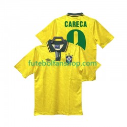 Camisola Principal Seleção Brasileira CARECA 9 Retro 1991 1993 Manga Curta ,Homem