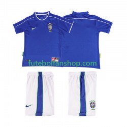 Camisola Alternativo Seleção Brasileira Retro 1998 Manga Curta ,Criança