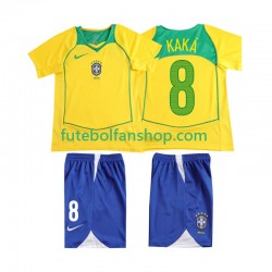 Camisola Principal Seleção Brasileira KAKA 8 Retro 2004 Manga Curta ,Criança