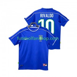 Camisola Alternativo Seleção Brasileira RIVALDO 10 Retro 1998 Manga Curta ,Homem